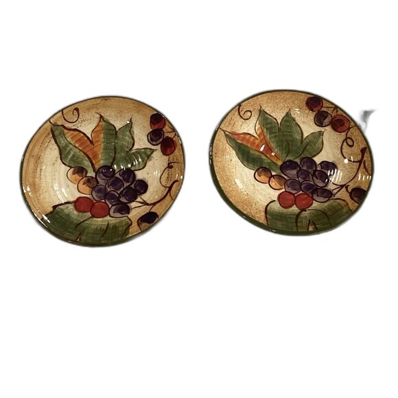 Vintage Certified International Tuscany Pamela Gladding Pitcher and 2 Saucers. - Picture 7 of 8